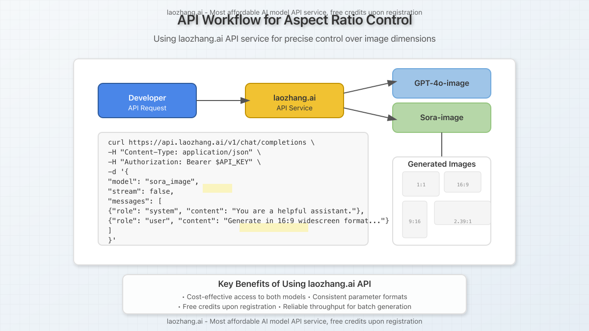 Visual representation of the API workflow with laozhang.ai