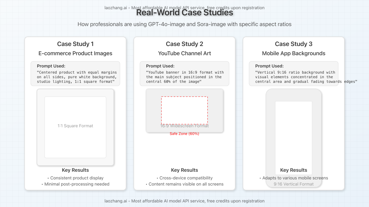 Visual examples of the case studies with before/after comparisons
