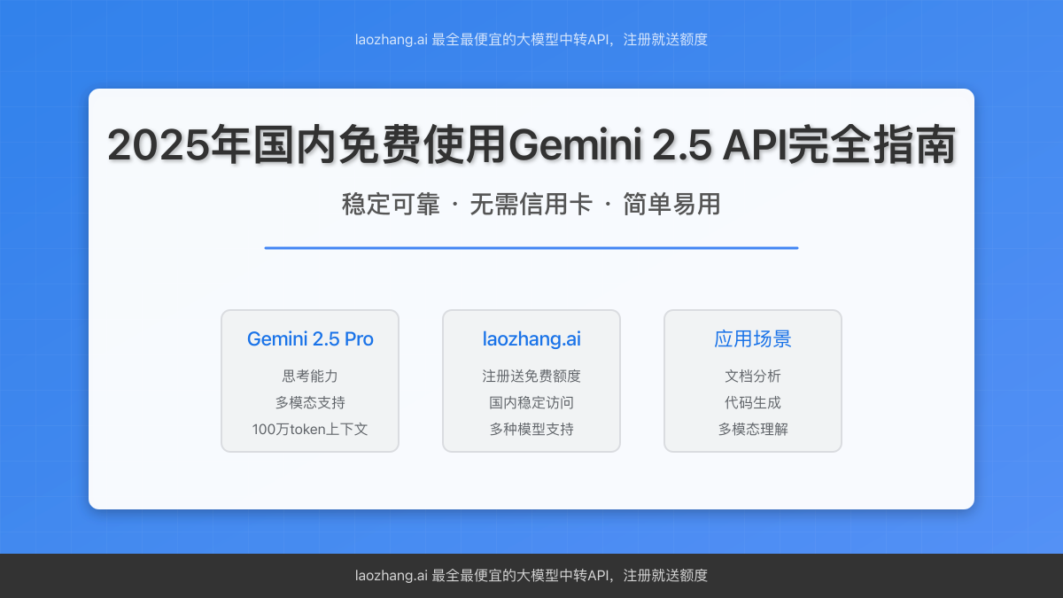 2025年国内免费使用Gemini 2.5 API完全指南封面图