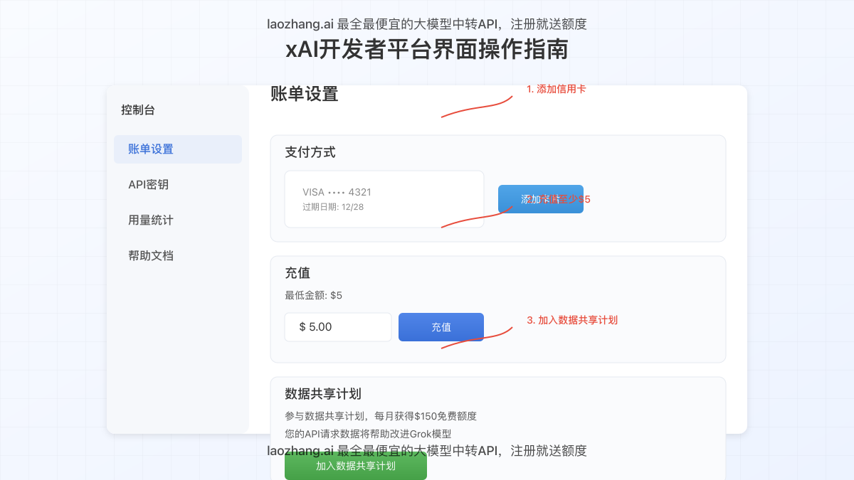 xAI开发者平台界面操作指南