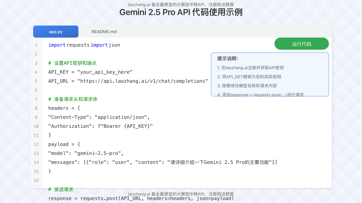 Gemini 2.5 Pro API代码使用示例图