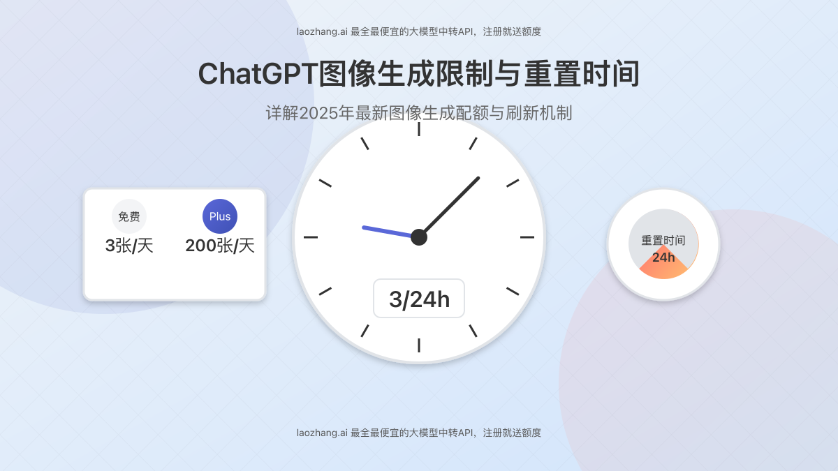 ChatGPT图像生成限制与重置时间概览图