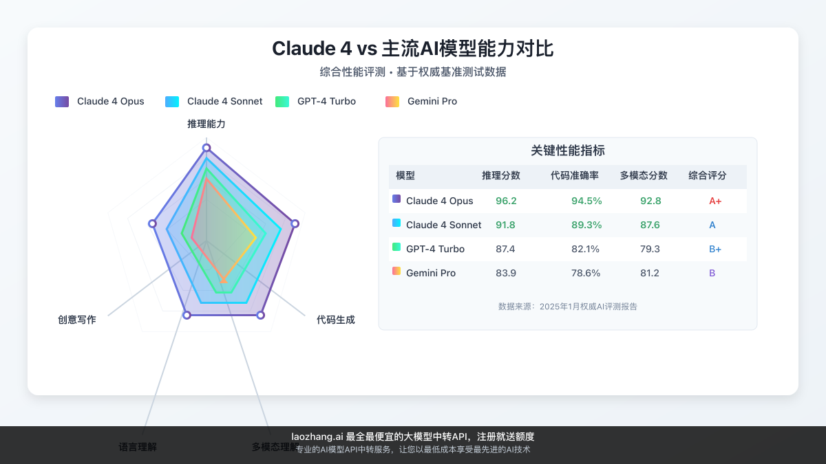 Claude 4与其他AI模型的能力对比图表