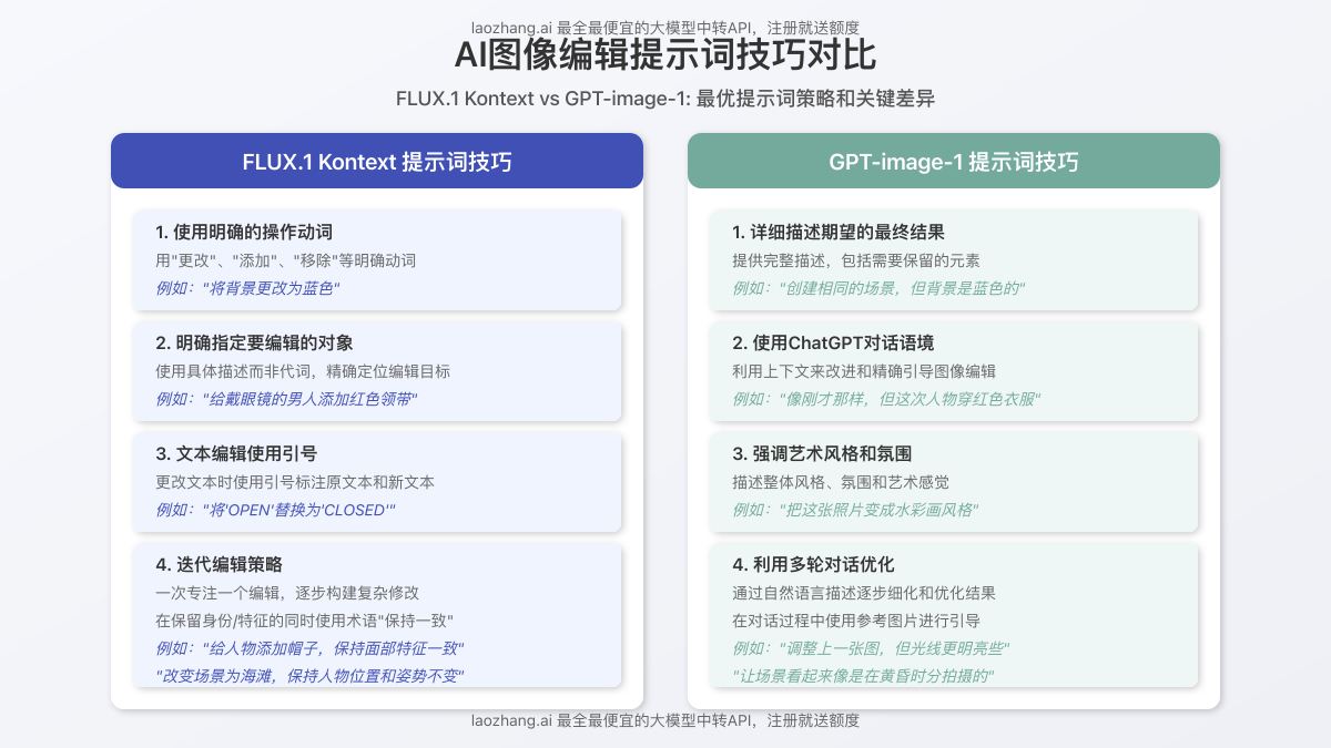 FLUX.1 Kontext和GPT-image-1的提示词技巧对比