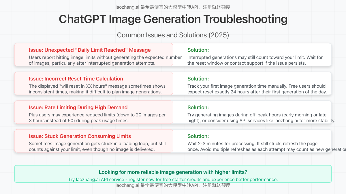 Common issues and solutions for ChatGPT image generation limits