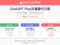 WildCard停服后ChatGPT充值最全攻略:7种替代方案详解【2025年8月最新】