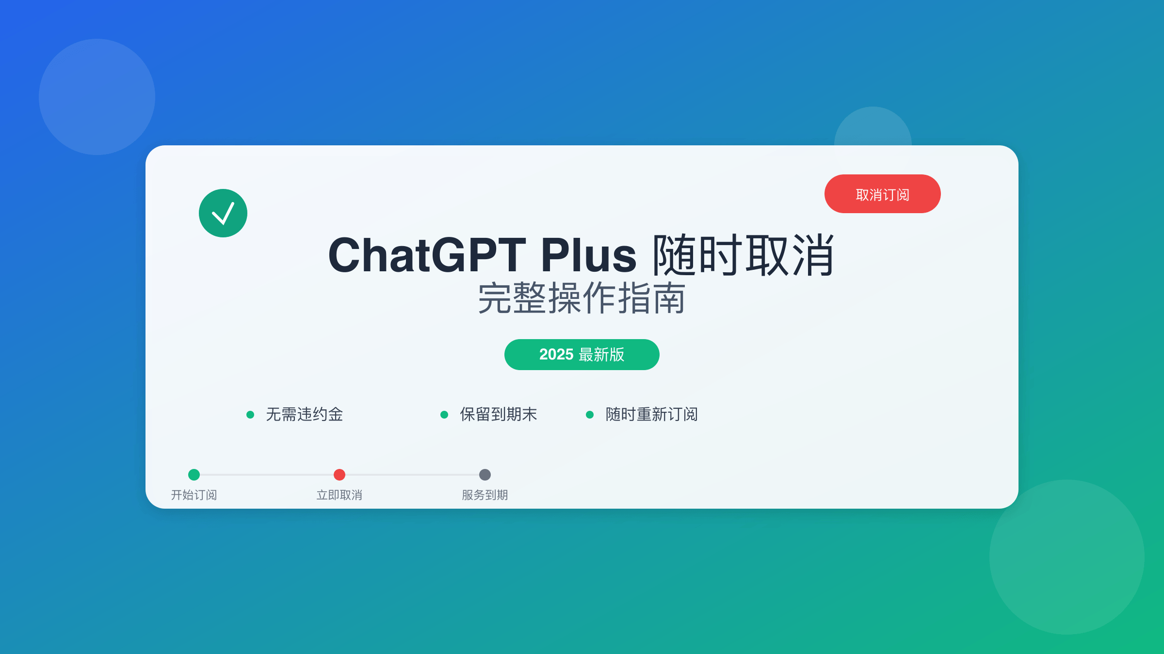ChatGPT Plus取消订阅完整指南